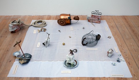 Aukje Koks, Ancient things remain in the ears, 2012, mixed media on cloth.